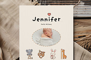 Cute Birth Card With Animal Icons, a Card Template by Filip Studio (Thumbnail 2 of 4)
