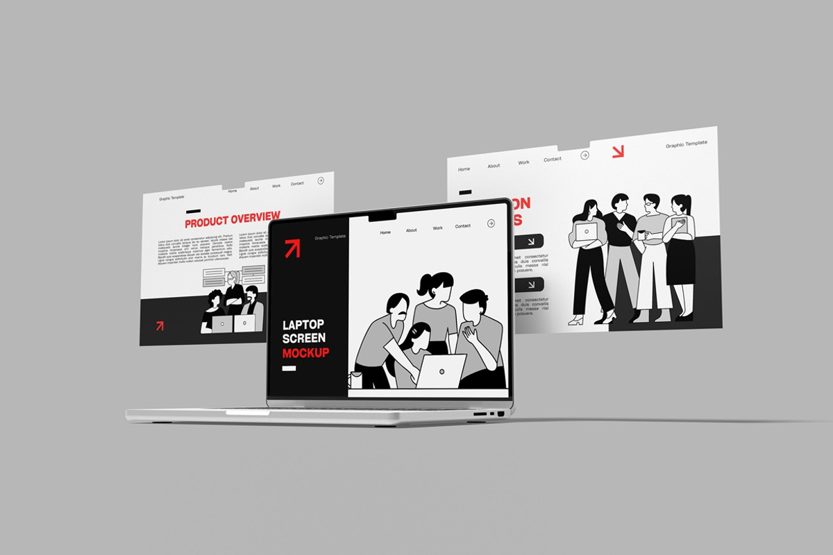 Laptop Multi Screen Website Mockup, a Mac Mockup by Graphic Deal (Photo 4 of 6)