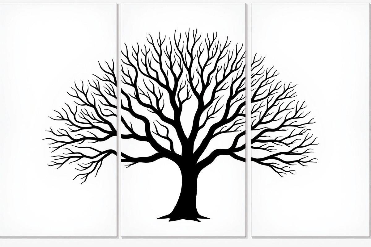 Multi-Panel Tree Silhouette Laser Cu, an Object Graphic by BIPLOB EXPERT (Photo 8 of 11)