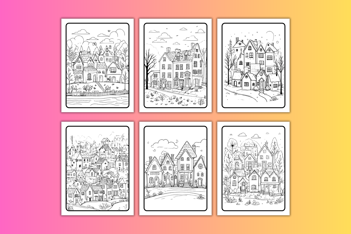 1PDF 51 SCENSE CUTE COTTAGE VILLAGE, a Decorative Illustration by Vachira Digital Studio (Photo 4 of 4)