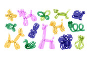 Animals balloons set + backgrounds, an Animal Illustration by PaperTrident (Thumbnail 1 of 8)