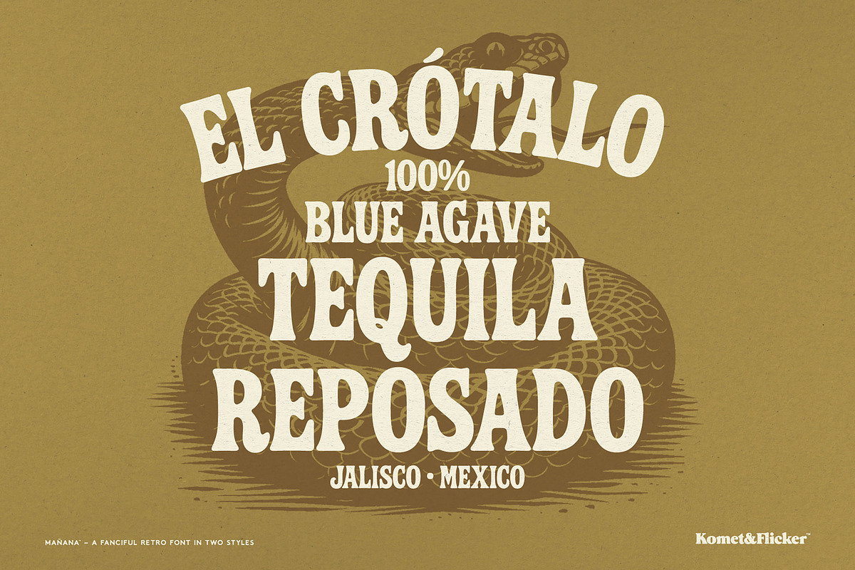 Mañana – A Fanciful Retro Font, a Serif Font by Komet & Flicker (Photo 12 of 15)