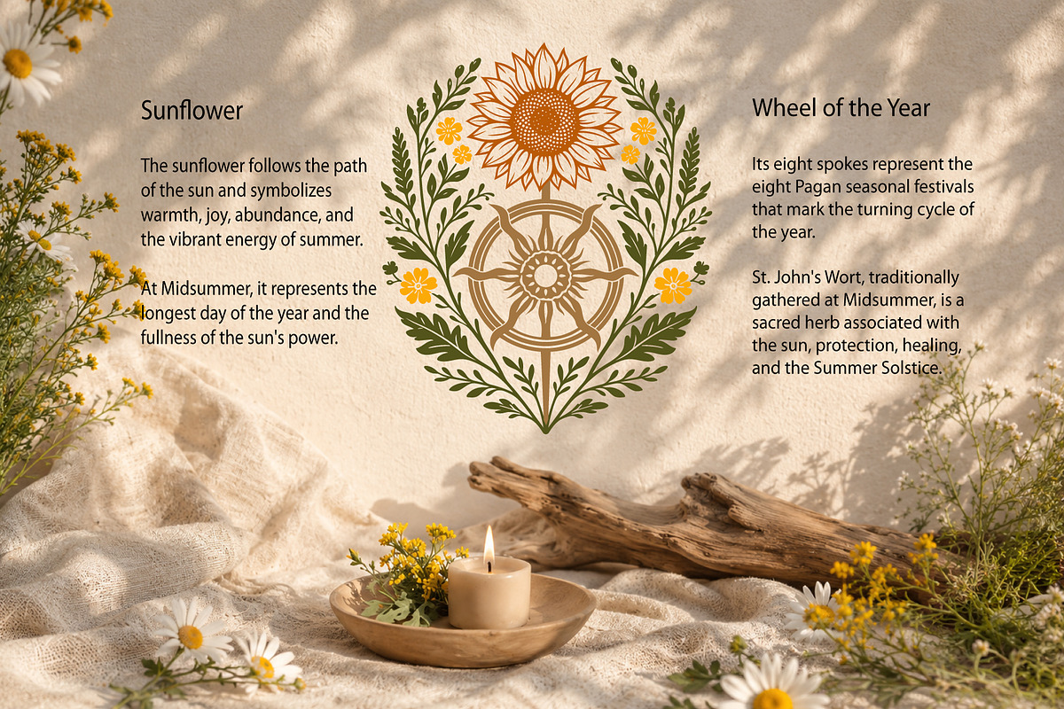 Midsummer Folk Symbols Vector Set, a Seasonal Illustration by Christine Krahl (Photo 6 of 11)