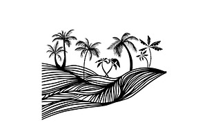 Graphic abstraction of palm tree, an Illustration by Nenahliadava Design