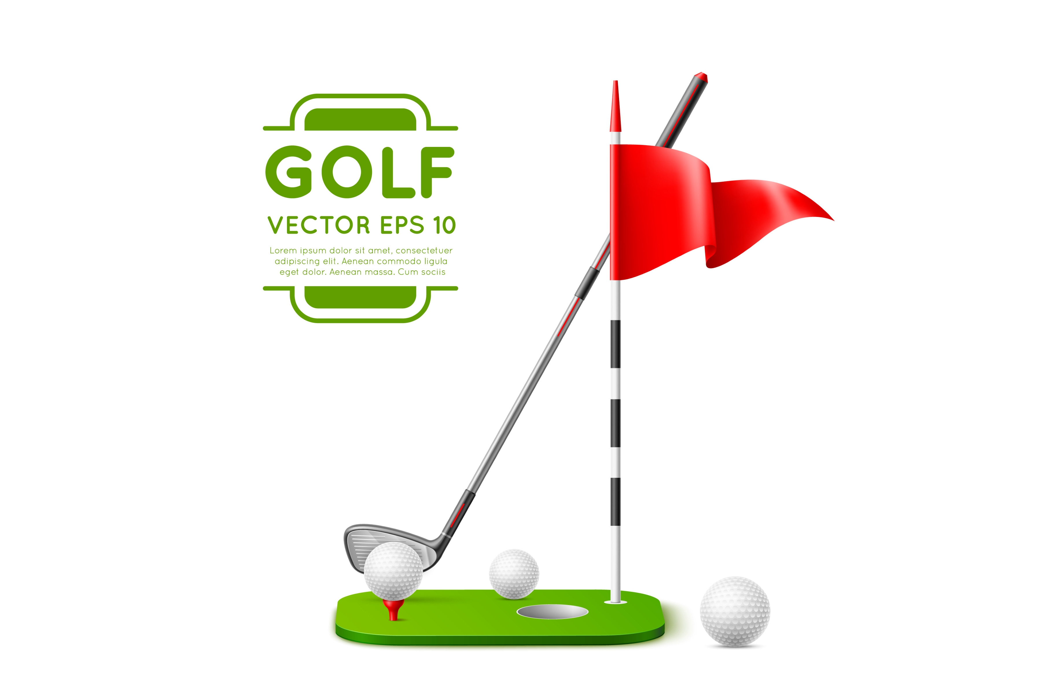 Realistic golf elements. Shooting, an Object Graphic by YummyBuum