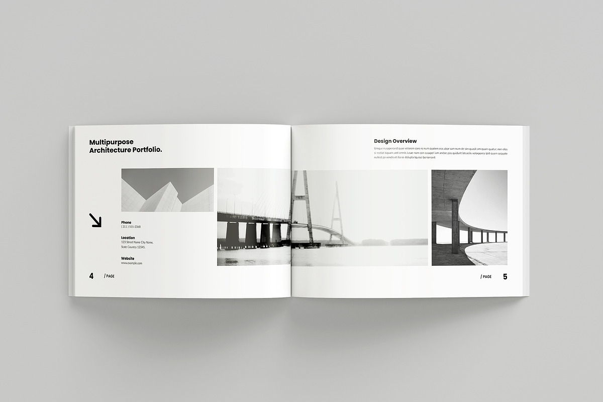 Architecture Portfolio Template, a Brochure Template by Spark_Creative (Photo 3 of 12)