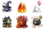 Cute Halloween Clipart, an Illustration by DreamArtGraphic (Thumbnail 3 of 5)