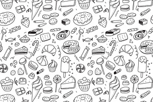 Hand Drawn Sweets Pattern