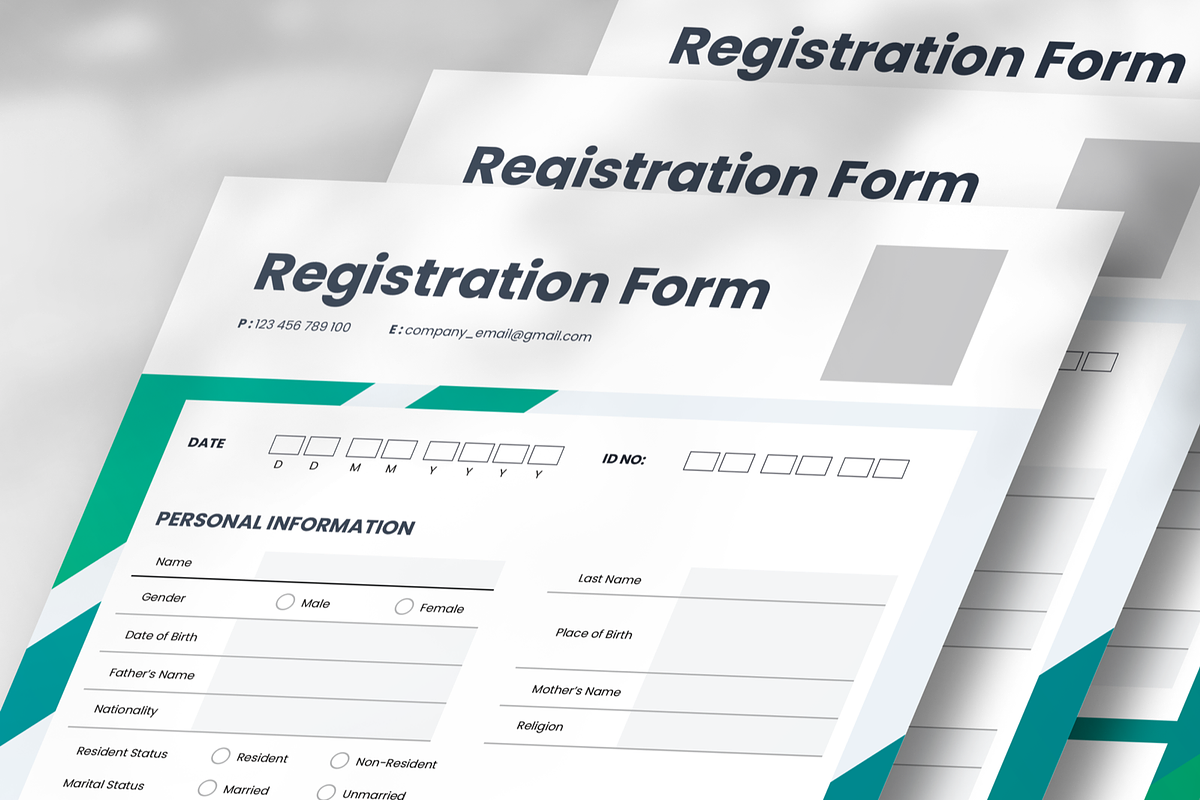 Modern Registration Form, a Flyer Template by SquidPixey (Photo 3 of 6)