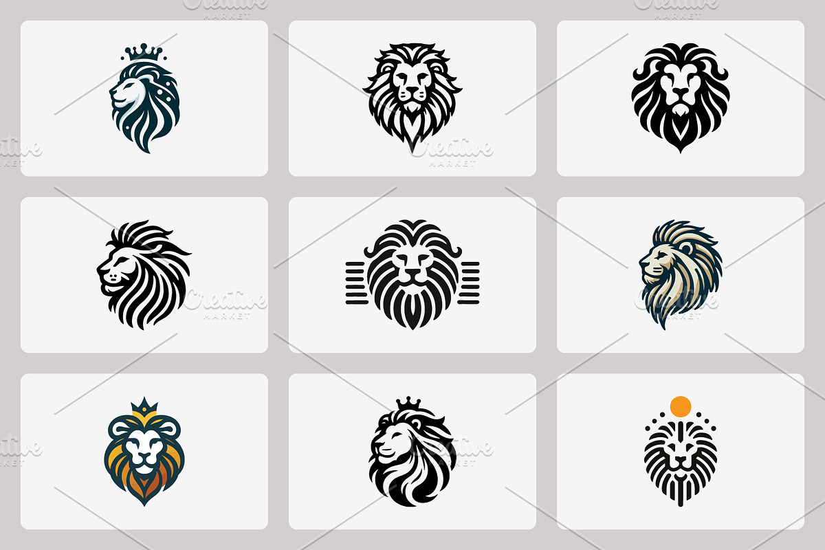 Modern Lion Mascot Logo Bundle, a Branding & Logo Template by Vectorium Studio (Photo 15 of 21)