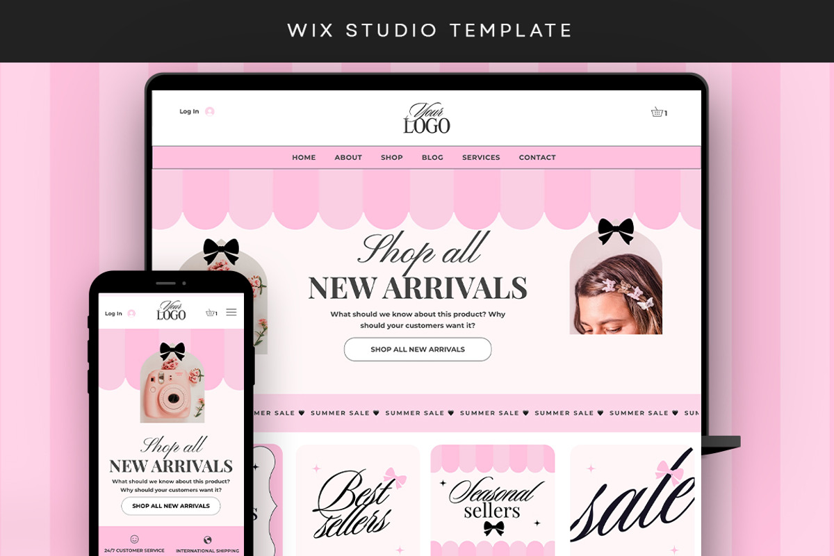 Pink Wix Studio Template, a Wix Template by Template Twist Shop (Photo 1 of 10)