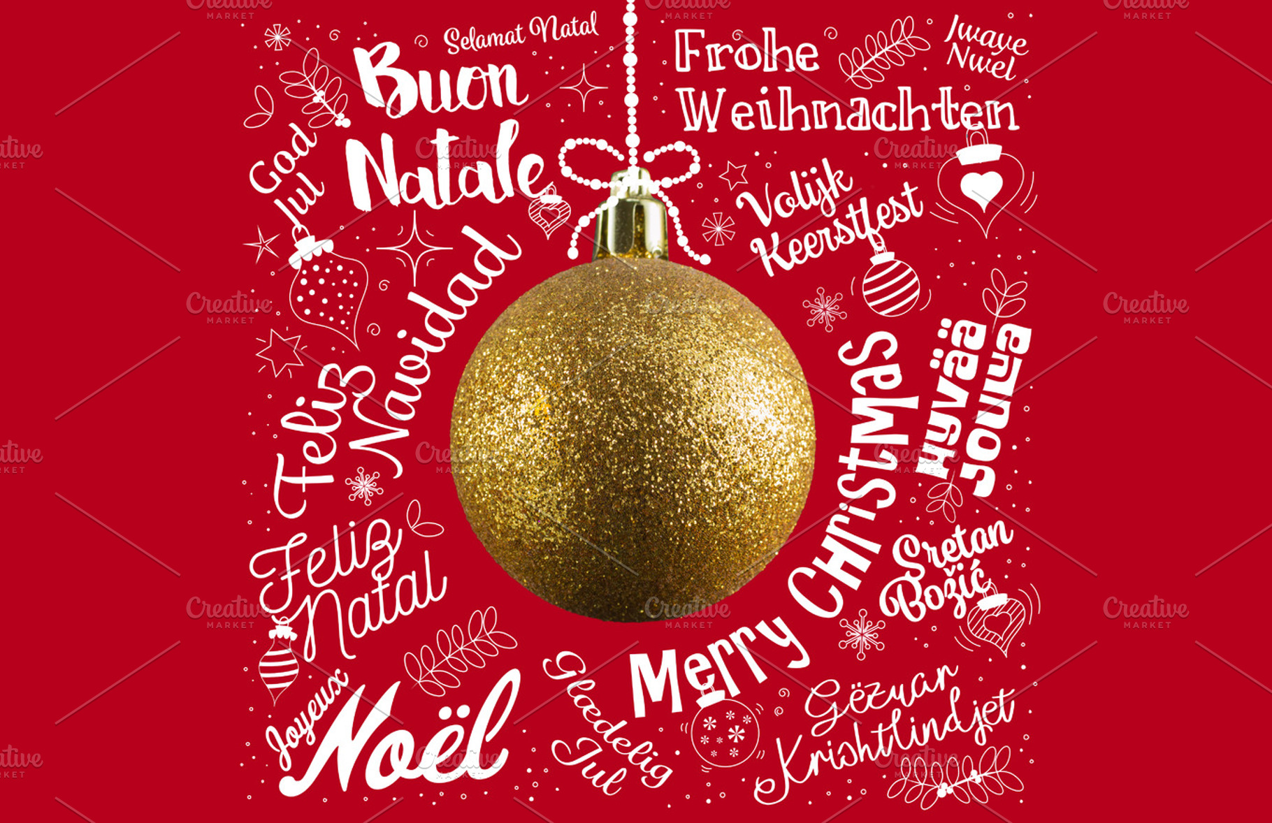 Merry christmas from world featuring calligraphic, calligraphy, and card, a Holiday Photo by MM Studio