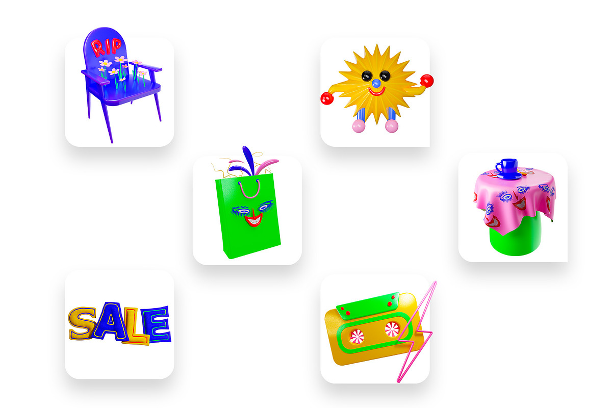Colorful and Super Cute Objects, an Object Graphic by Dirtybarn (Photo 2 of 4)