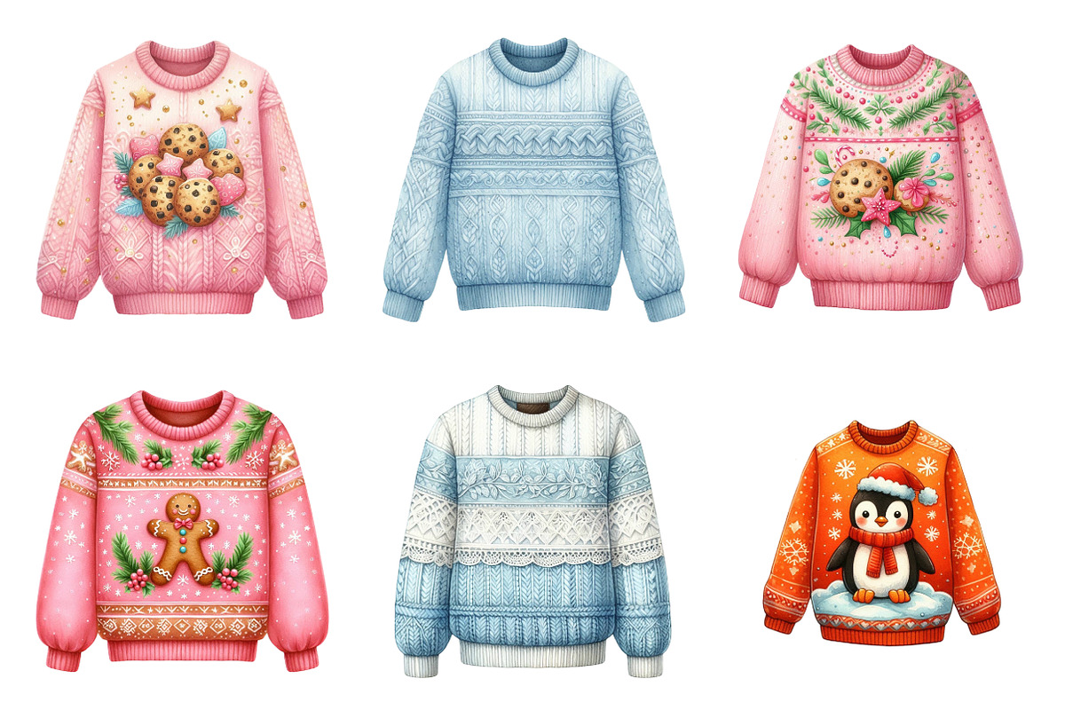 Christmas sweater png bundle, an Illustration by SinaCreation (Photo 5 of 7)