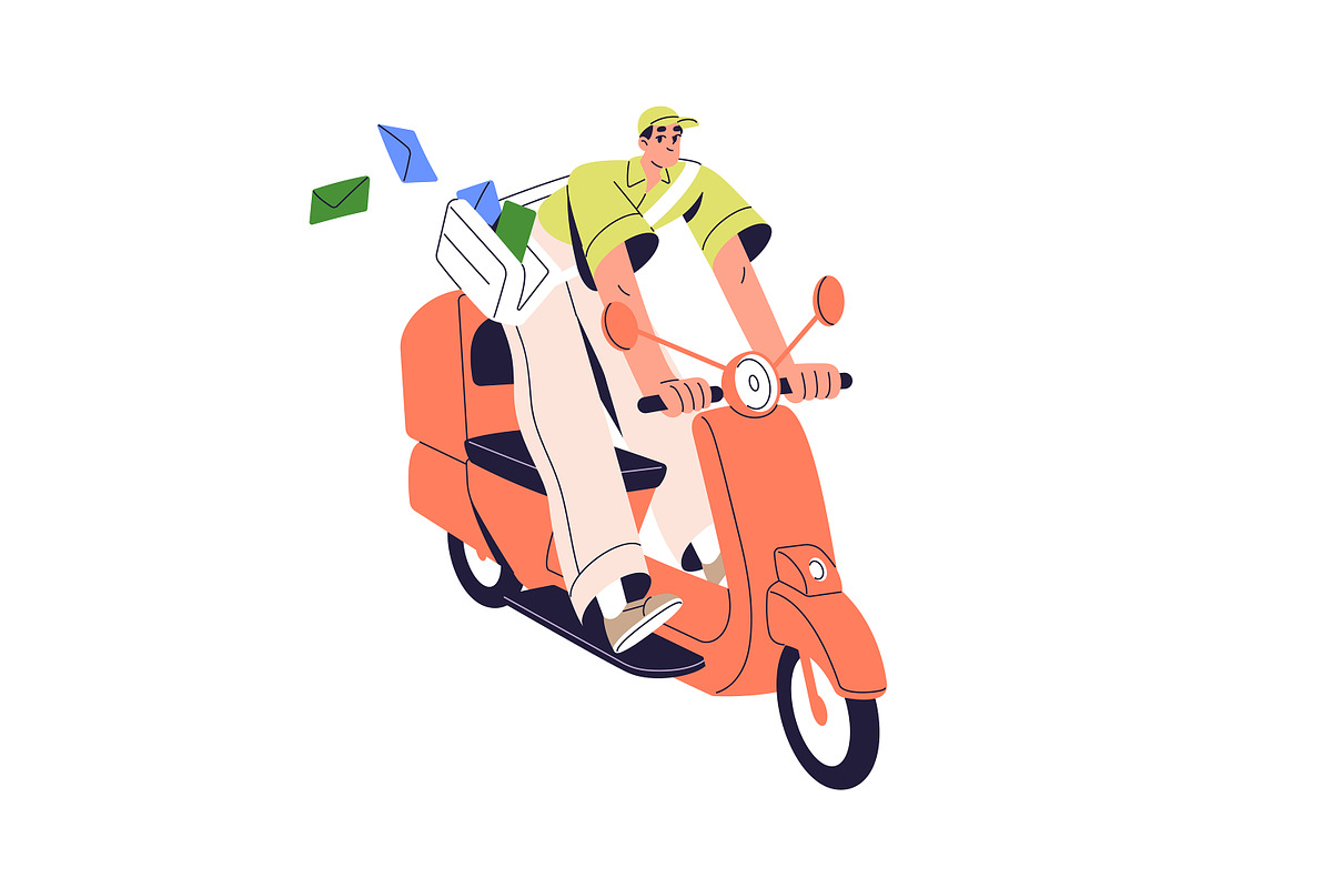 Courier delivery service set, a Person Illustration by PaperTrident (Photo 3 of 7)