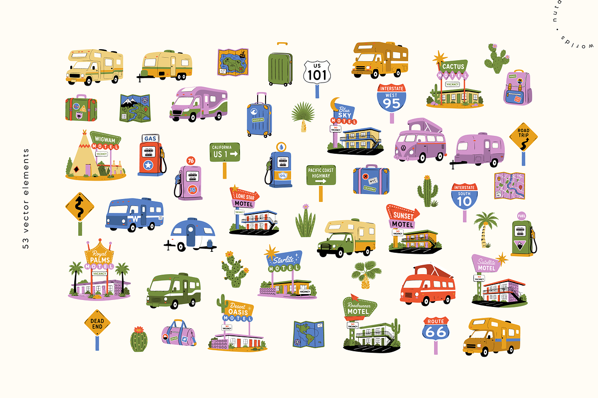 Vintage Road Trip Collection, an Object Graphic by Nutalin Art (Photo 5 of 10)