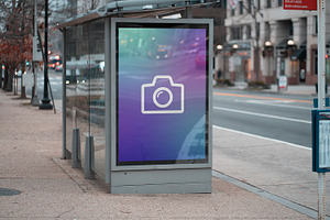 Bus Stop Street Sign Mockup