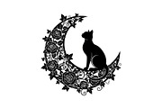 Cat on Crescent Moon Bundle, an Illustration by jahid234 (Thumbnail 6 of 31)