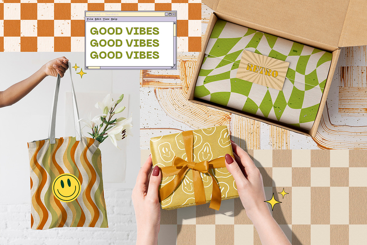 Retro Bundle 4 in 1, a Texture Graphic by NassyArt (Photo 15 of 24)