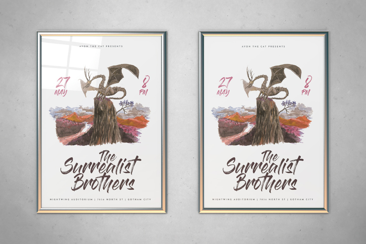 Watercolor Mountain Dragon Flyer, a Flyer Template by ashenterprise (Photo 1 of 5)