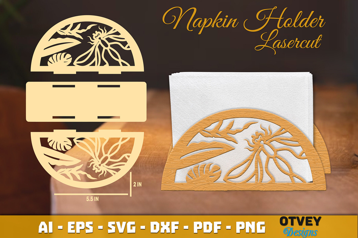 Dragonfly Napkin Holder Lasercut, an Object Graphic by OTVEY DESIGN (Photo 4 of 13)
