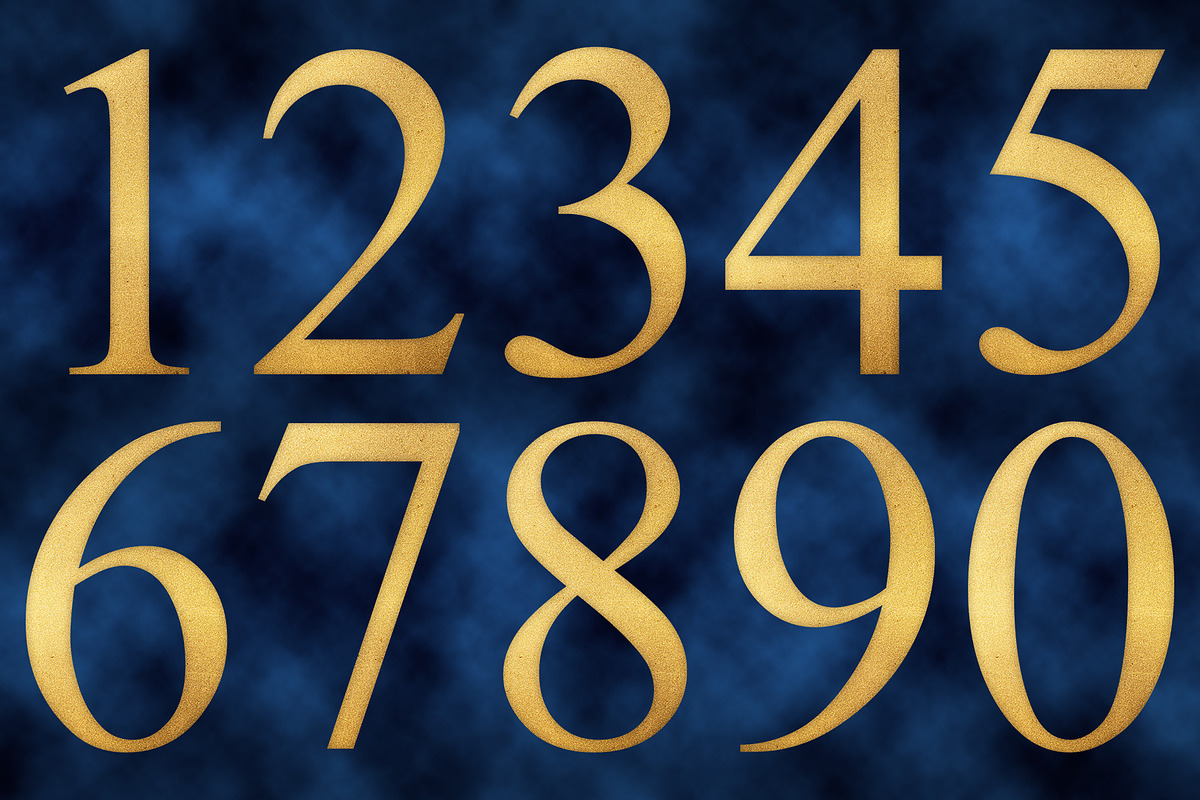 Golden Glitter Digits 0-9, a Decorative Illustration by UoaHH (Photo 1 of 2)