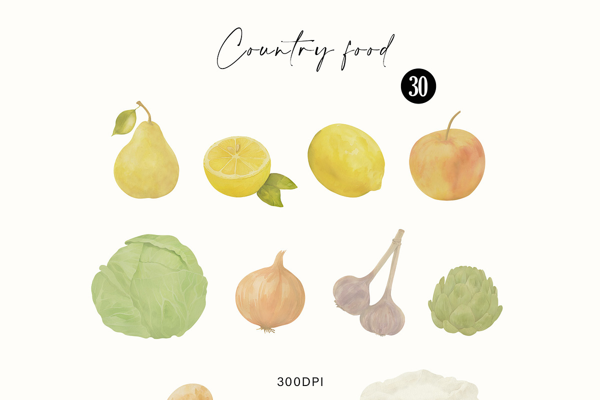 Country Kitchenware Watercolor Set, a Decorative Illustration by Sunshine Art (Photo 6 of 16)