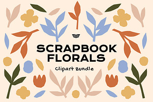 Scrapbook Florals Clipart Bundle