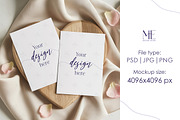 Wedding Invitation Cards Mockup 5x7, a Mockup by Mie Mockup Studio (Thumbnail 1 of 7)