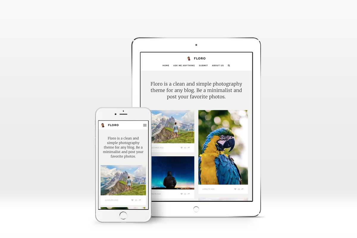Floro Tumblr Photo Theme, a Websites & App Template by Dabu Themes (Photo 2 of 9)