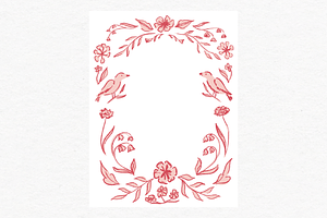 Pink Floral Frame Wedding Clipart, an Illustration by Jordyn Grace Design