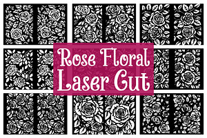 Rose Floral Laser Cut Panel Bundle, an Illustration by yasushie