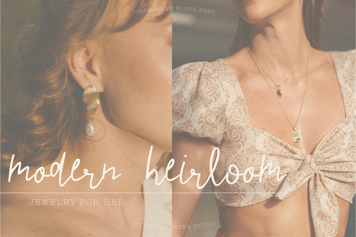 Champagne Flute Calligraphy Font, a Script Font by Kellie Jayne Studio (Photo 2 of 10)