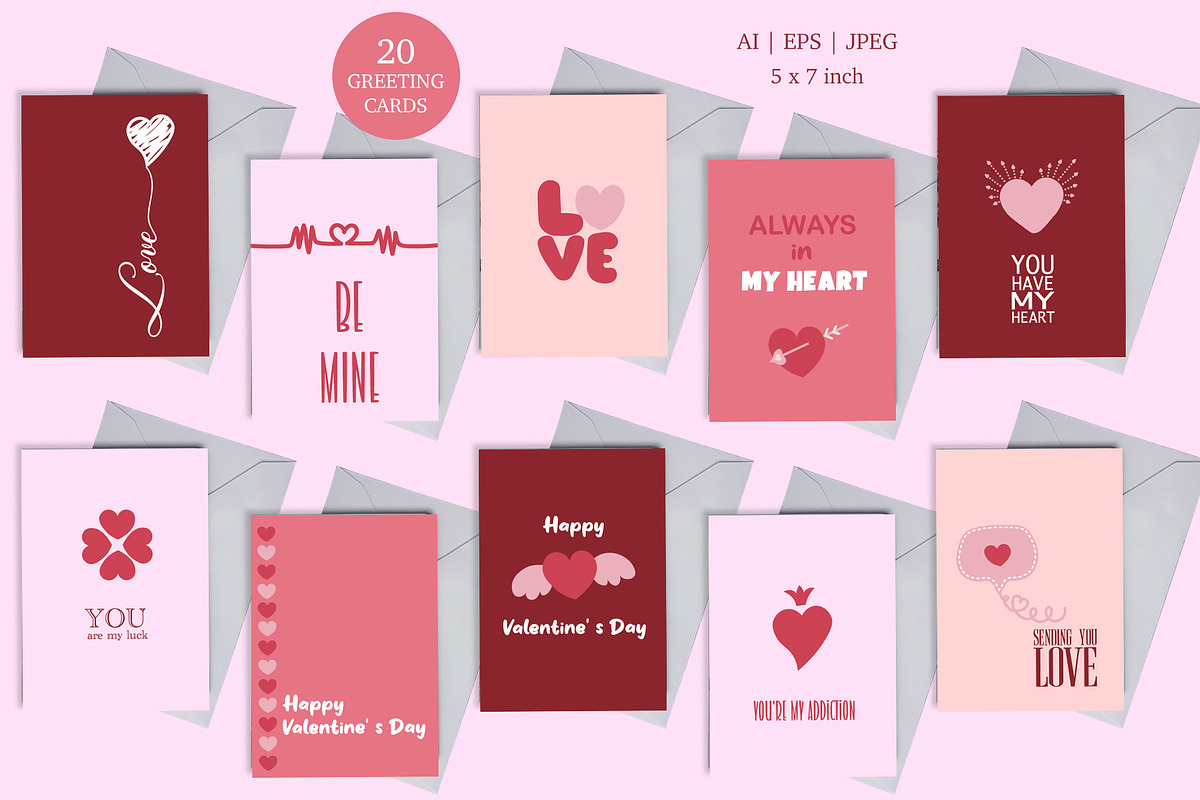 Valentine's day Cards in Minimalism, an Invitation Template by DysenkaArt (Photo 2 of 4)