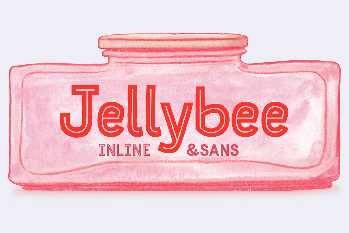 Jellybee Inline & Sans | Hand Drawn, a Handwritten Font by Ayca Atalay (Photo 1 of 5)