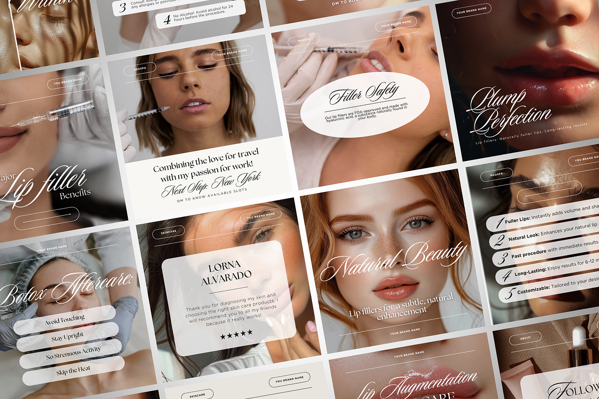 150 Medspa Social Media Templates, a Social Media Template by DesignsbyMariaStudio (Photo 3 of 11)