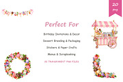 Watercolor Ice Cream Clipart, a Food Illustration by BerryPieArt (Thumbnail 4 of 4)