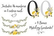 Sunshine Yellow Floral Numbers, an Illustration by Amanda Ilkov (Thumbnail 3 of 5)