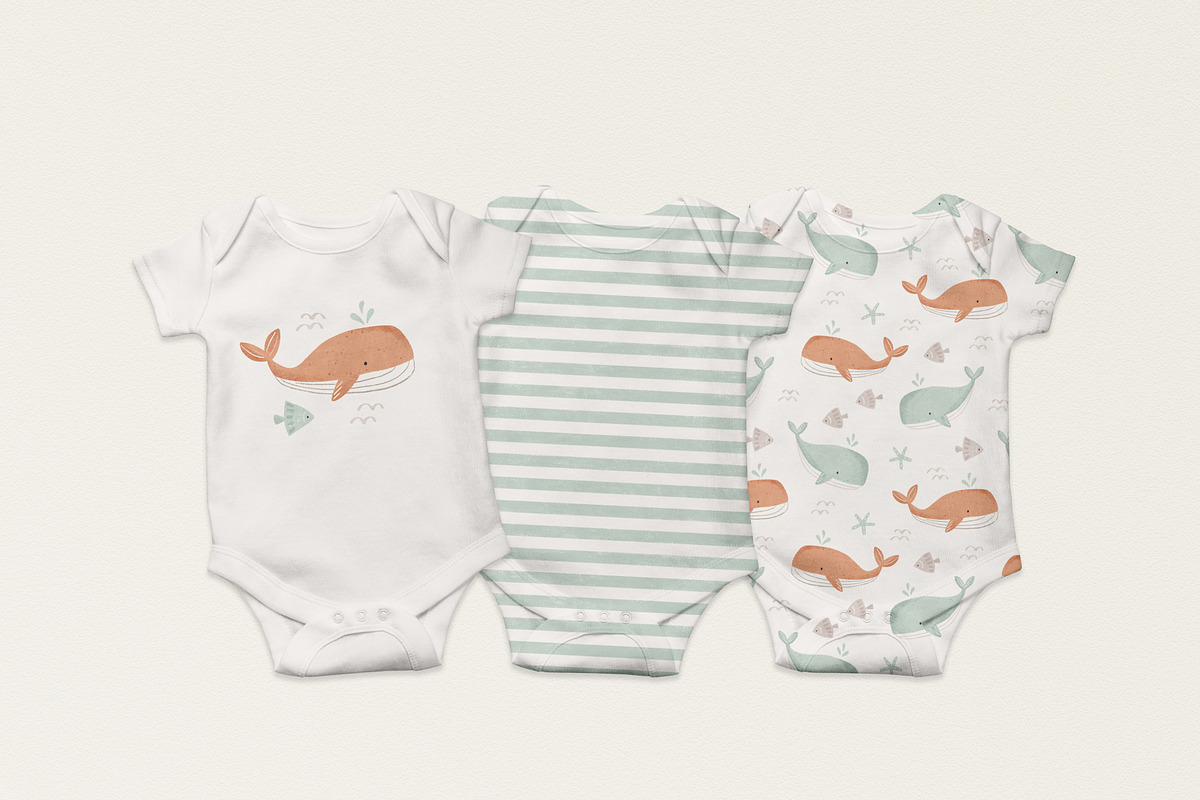 Cute whales, a Pattern Graphic by Olena Kuznietsova (Photo 8 of 9)
