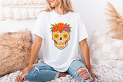 Sugar Skull Floral PNG, Day of the, an Illustration by SharpMarketplace (Thumbnail 3 of 9)