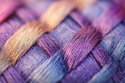 A detailed view of colorful woven fi, a Photo by Tanuart