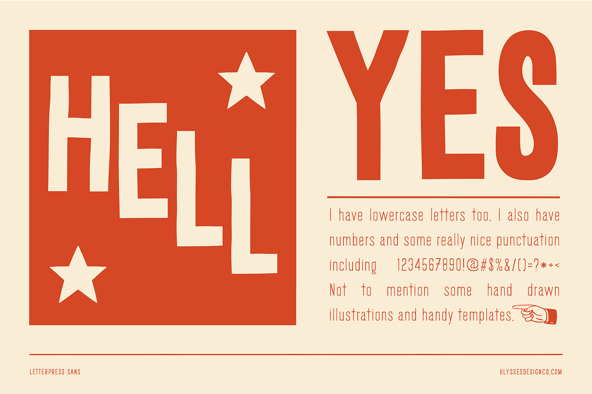 Letterpress Sans, a Sans Serif Font by Ulysses Design Co (Photo 4 of 20)