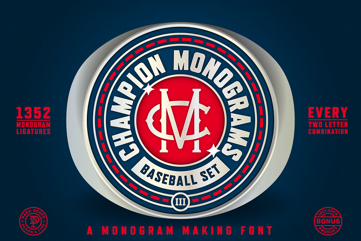 Retro-Era Baseball Serif Style 3, a Symbol Font by Para-Scope Design (Photo 1 of 8)