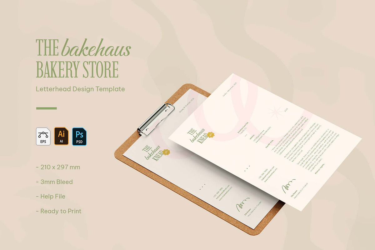 Bakehaus Bakery Store - Letterhead, a Stationery Template by VUNIRA (Photo 1 of 3)