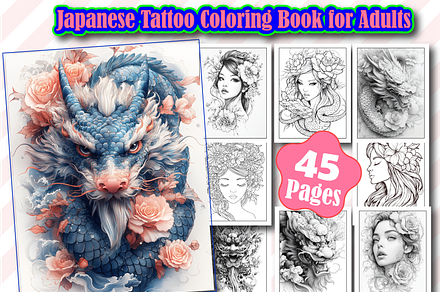 Japanese Tattoo Coloring Book