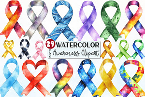 Awareness Ribbons Clipart Sublimatio, a Seasonal Illustration by Rose Art