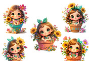 Watercolor Cute Girl and Boy, an Animal Illustration by Design Scotch (Thumbnail 4 of 8)