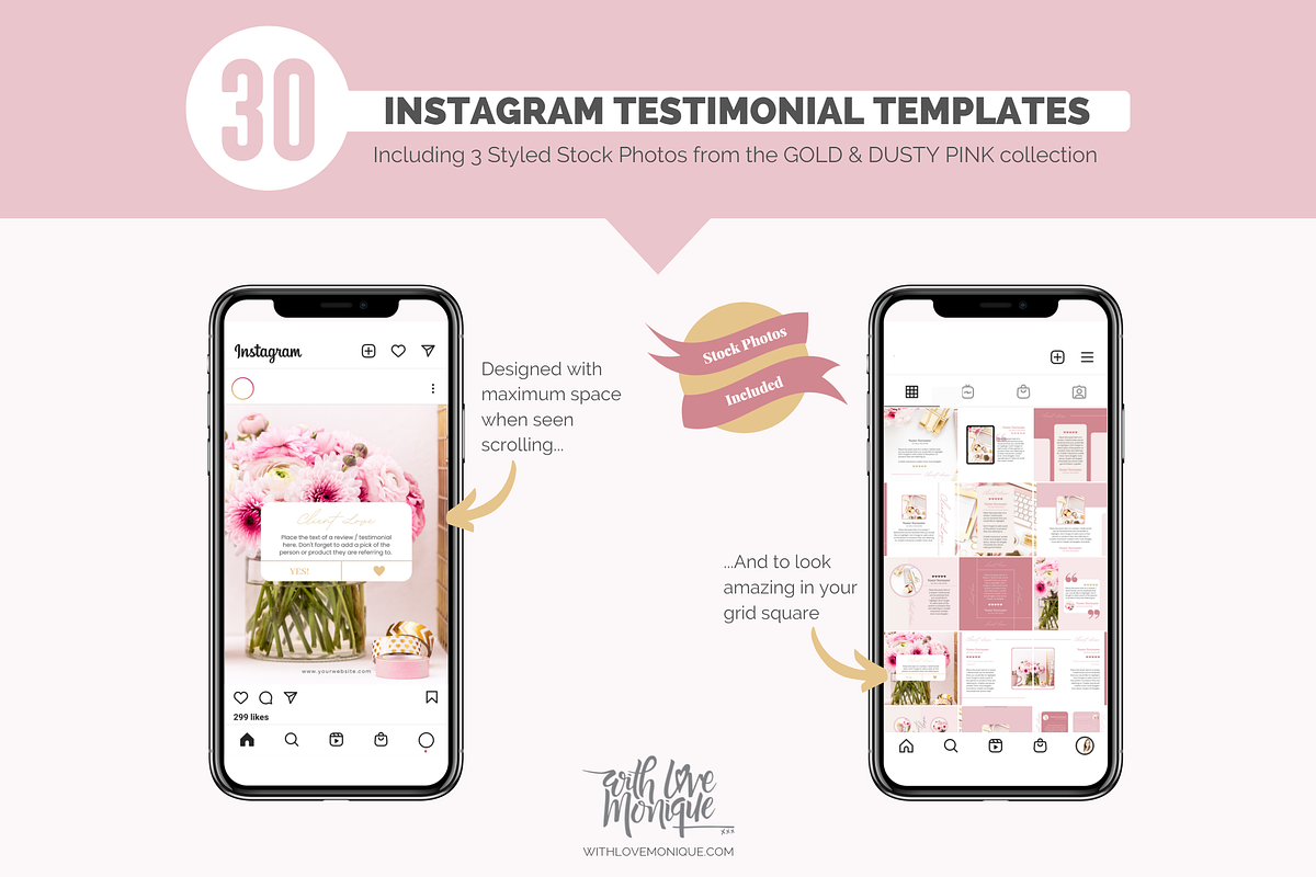 30 Instagram Post Templates, a Social Media Template by With Love Monique (Photo 4 of 9)