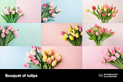 Bouquet of tulips. 56 images, a Holiday Photo by Handmadefont (Thumbnail 8 of 11)