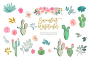 Watercolor cactus floral clip art, an Illustration by Sunflower Day Love (Thumbnail 4 of 4)